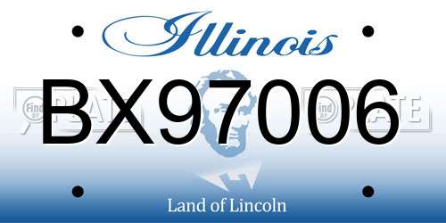 BX97006 Illinois License Plate