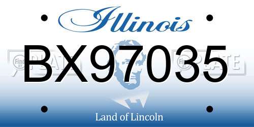 BX97035 Illinois License Plate