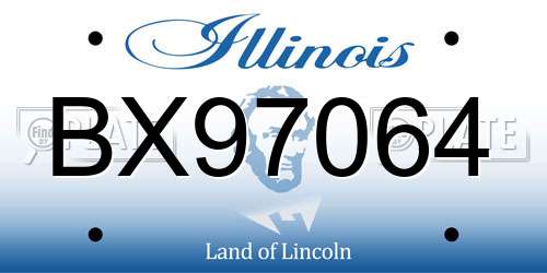 BX97064 Illinois License Plate