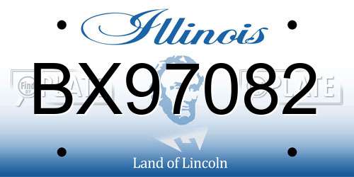 BX97082 Illinois License Plate