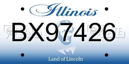 BX97426 Illinois License Plate