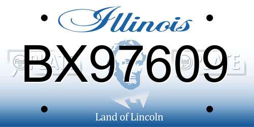 BX97609 Illinois License Plate