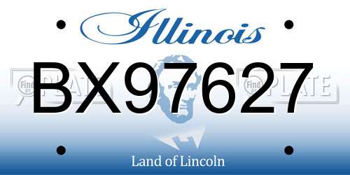 BX97627 Illinois License Plate