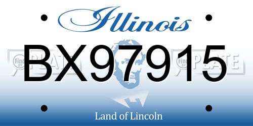 BX97915 Illinois License Plate