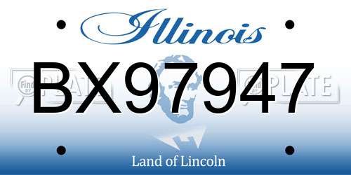BX97947 Illinois License Plate
