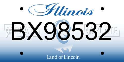 BX98532 Illinois License Plate