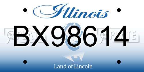 BX98614 Illinois License Plate