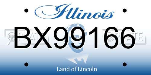 BX99166 Illinois License Plate