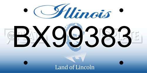 BX99383 Illinois License Plate