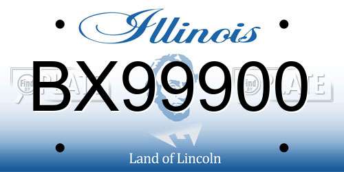 BX99900 Illinois License Plate