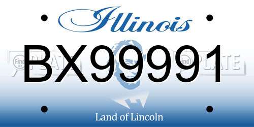 BX99991 Illinois License Plate