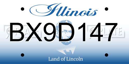 BX9D147 Illinois License Plate