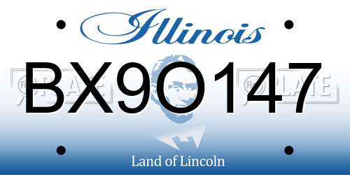 BX9O147 Illinois License Plate