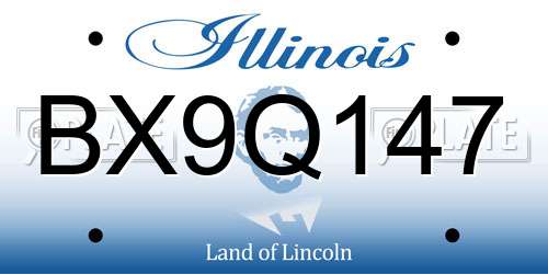 BX9Q147 Illinois License Plate