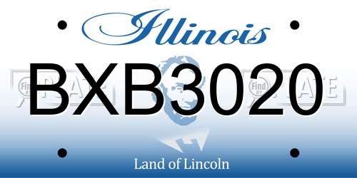 BXB3020 Illinois License Plate
