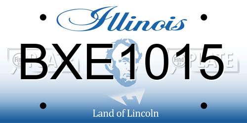 BXE1015 Illinois License Plate