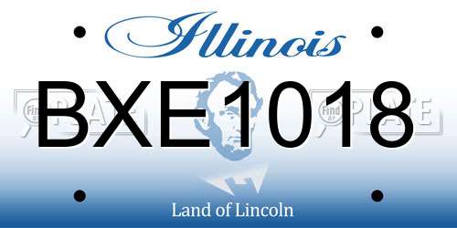 BXE1018 Illinois License Plate
