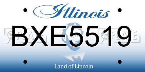BXE5519 Illinois License Plate