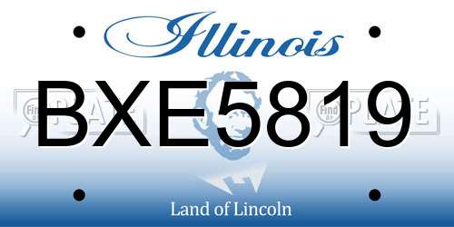 BXE5819 Illinois License Plate