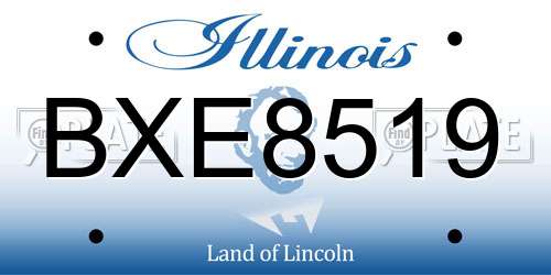 BXE8519 Illinois License Plate
