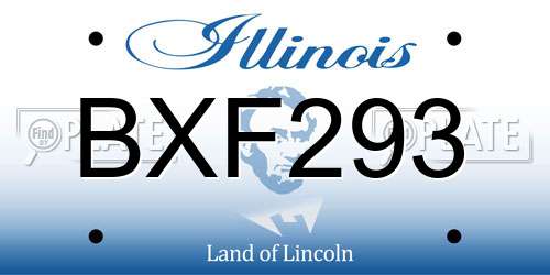 BXF293 Illinois License Plate