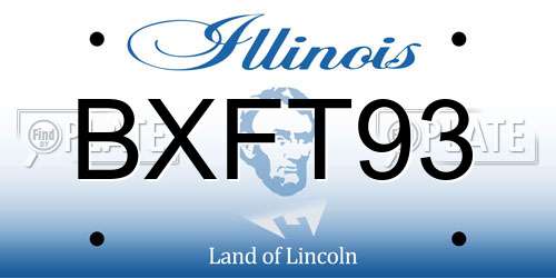 BXFT93 Illinois License Plate