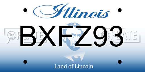 BXFZ93 Illinois License Plate