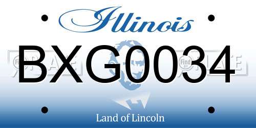 BXG0034 Illinois License Plate
