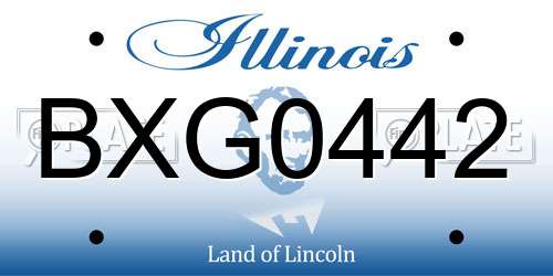 BXG0442 Illinois License Plate