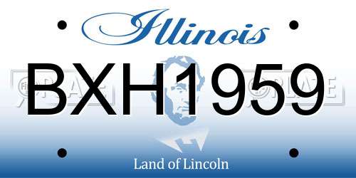 BXH1959 Illinois License Plate