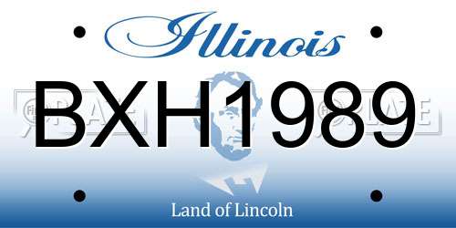 BXH1989 Illinois License Plate