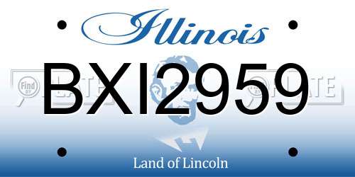 BXI2959 Illinois License Plate