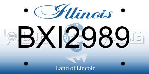 BXI2989 Illinois License Plate