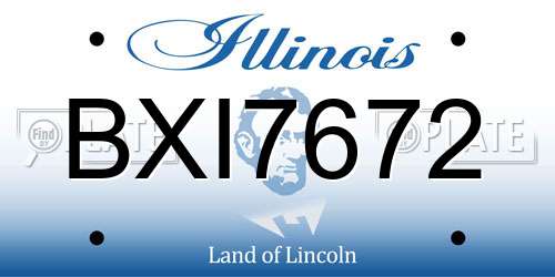 BXI7672 Illinois License Plate