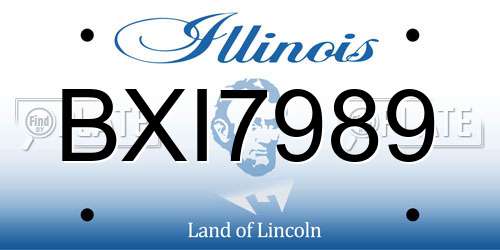 BXI7989 Illinois License Plate