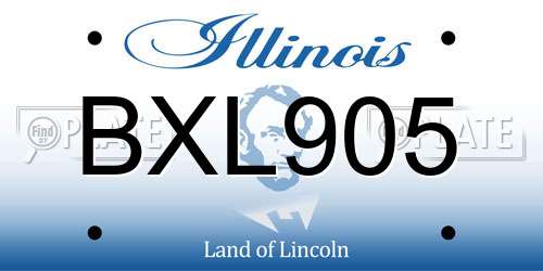 BXL905 Illinois License Plate