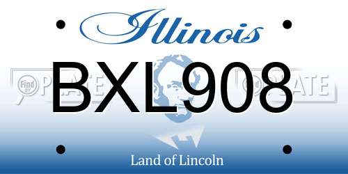 BXL908 Illinois License Plate