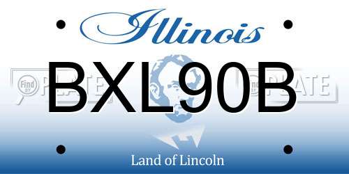 BXL90B Illinois License Plate