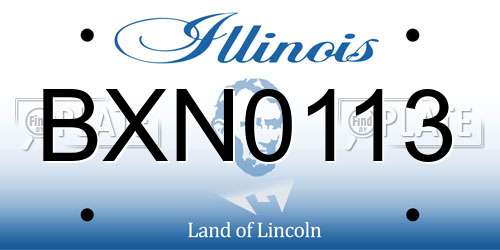 BXN0113 Illinois License Plate