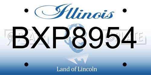 BXP8954 Illinois License Plate