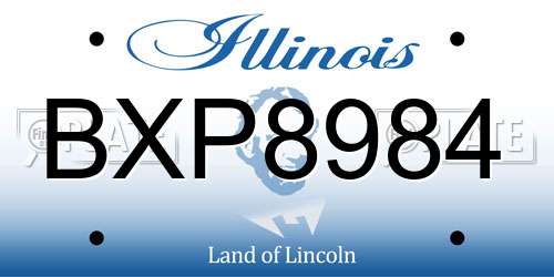 BXP8984 Illinois License Plate