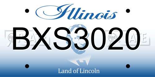 BXS3020 Illinois License Plate