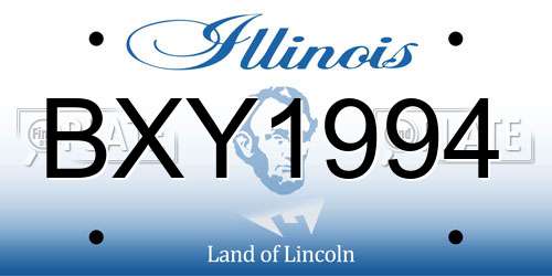 BXY1994 Illinois License Plate