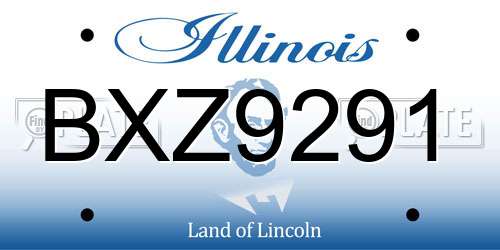 BXZ9291 Illinois License Plate