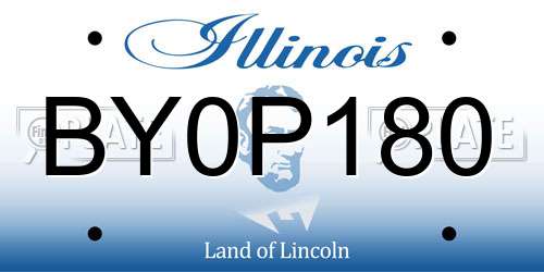 BY0P180 Illinois License Plate