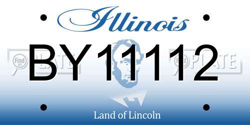 BY11112 Illinois License Plate