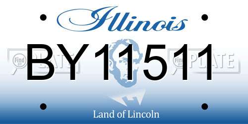 BY11511 Illinois License Plate