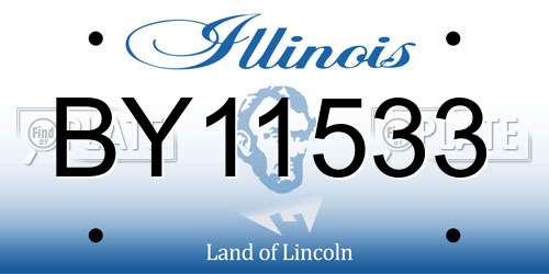 BY11533 Illinois License Plate