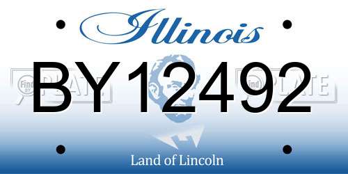 BY12492 Illinois License Plate