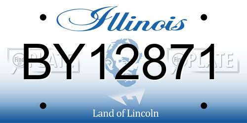 BY12871 Illinois License Plate